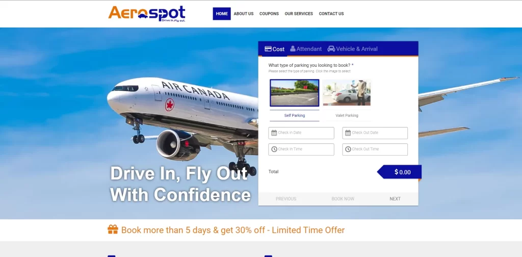 Aerospot Website Screenshot