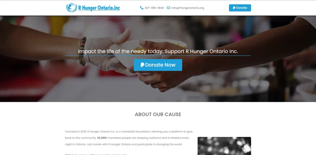 Reduce Hunger Ontario Inc - Screenshot