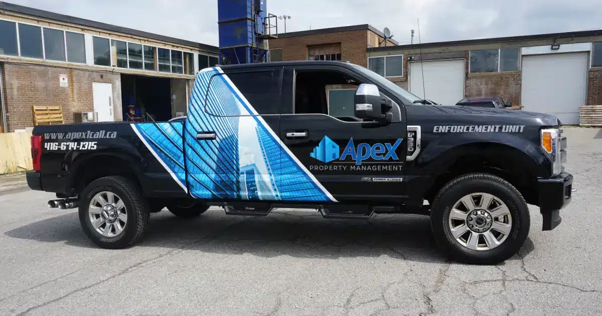 Ford F350 Partial Wrap - Apex Property Management - Side View - After