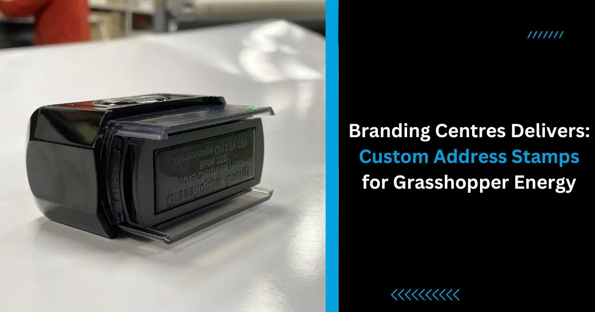Branding Centres Delivers Custom Address Stamps for Grasshopper Energy