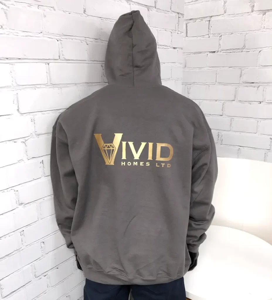 Custom Hoodies for Vivid Homes by Branding Centres - Back View