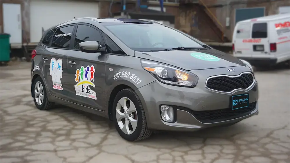 Lettering & Decals - KIA Forte - Avery Dennison - FAST KIDS - Passenger Front View