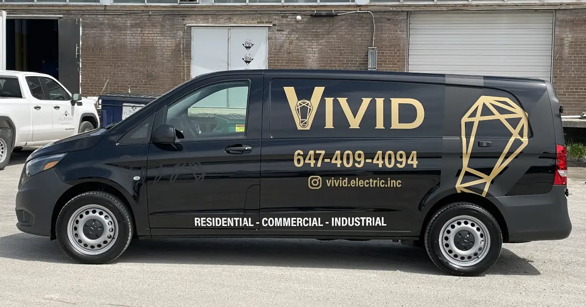 Mercedes Metris Commercial Decals for Vivid Electric Side View - Branding Centres