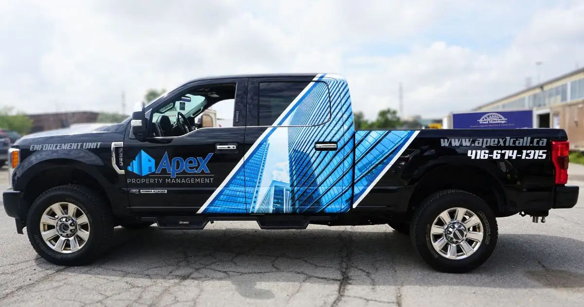 Apex Property Management - Ford F350 Partial Wrap - After