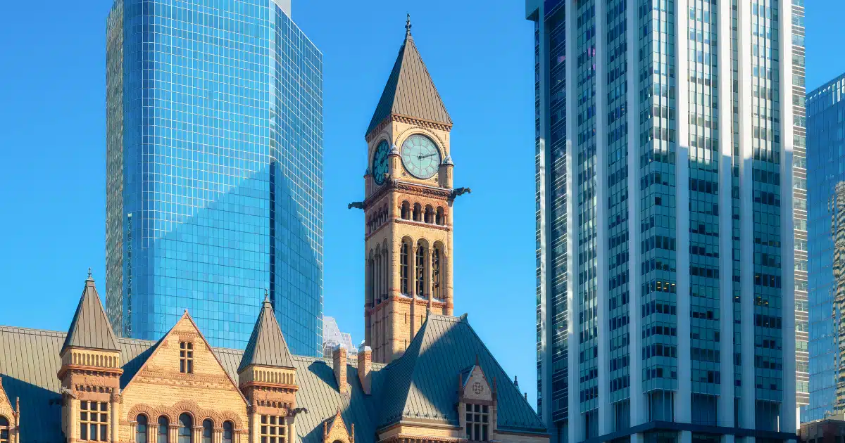 toronto old city hall on a sunny day representing the toronto real estate ecosystem - digital marketing in canadian ecosystem.