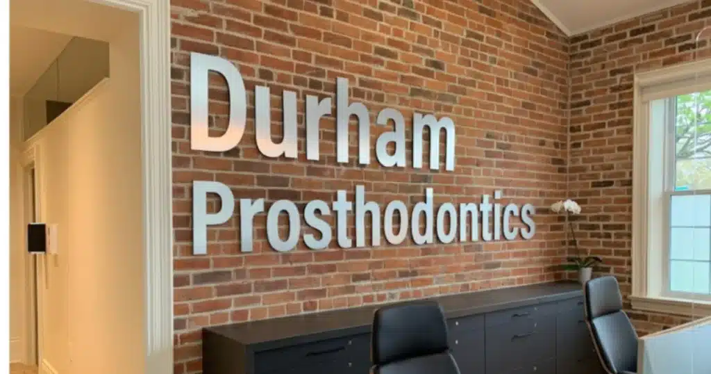 durham prosthodontics 3d wall sign