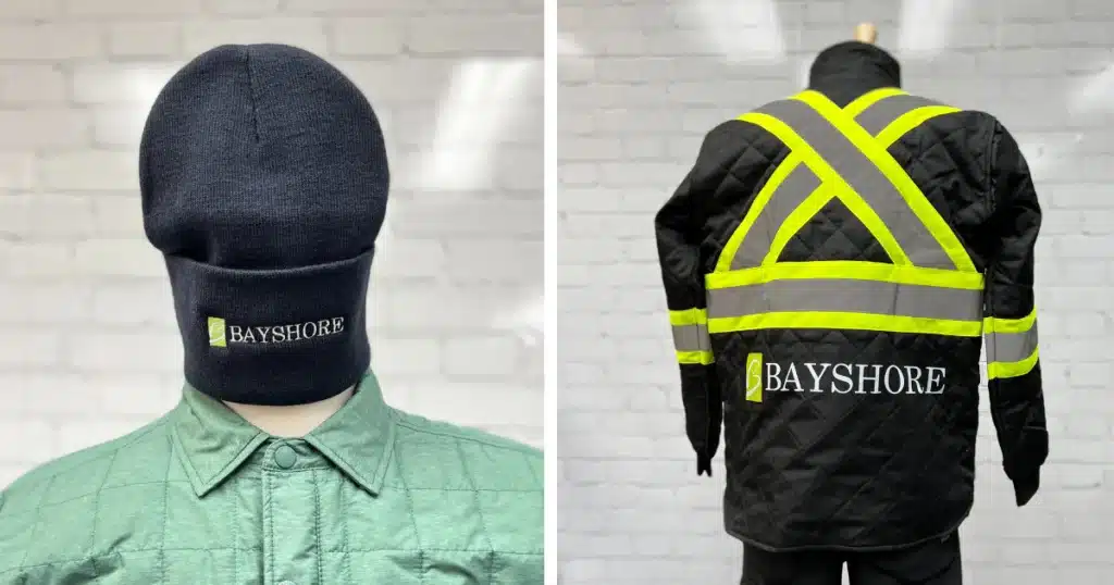 Total look for Bayshore apparel branding project.