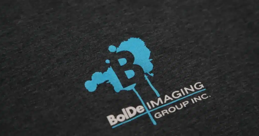 Blode Imaging Group Inc logo design printed onto T-Shirt