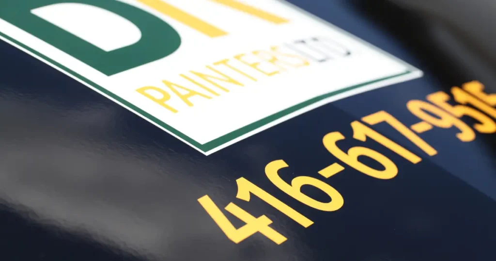 A close up view of a Mercedes Sprinter 2500 displaying BR Painters decals.