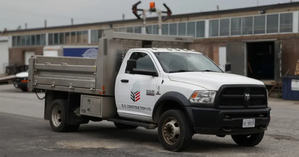 B.E. Construction LTD decals displayed for Dodge Ram