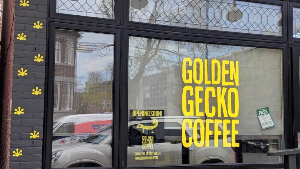Brick-Wrap-Toronto-Signage-Wall-Wrap-Golden-Gecko-Coffee-Shop- Branding Centres