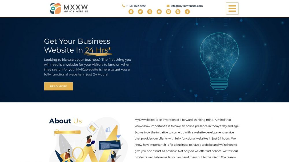 My10xWebsite - WordPress Custom Themed Website - Branding Centres
